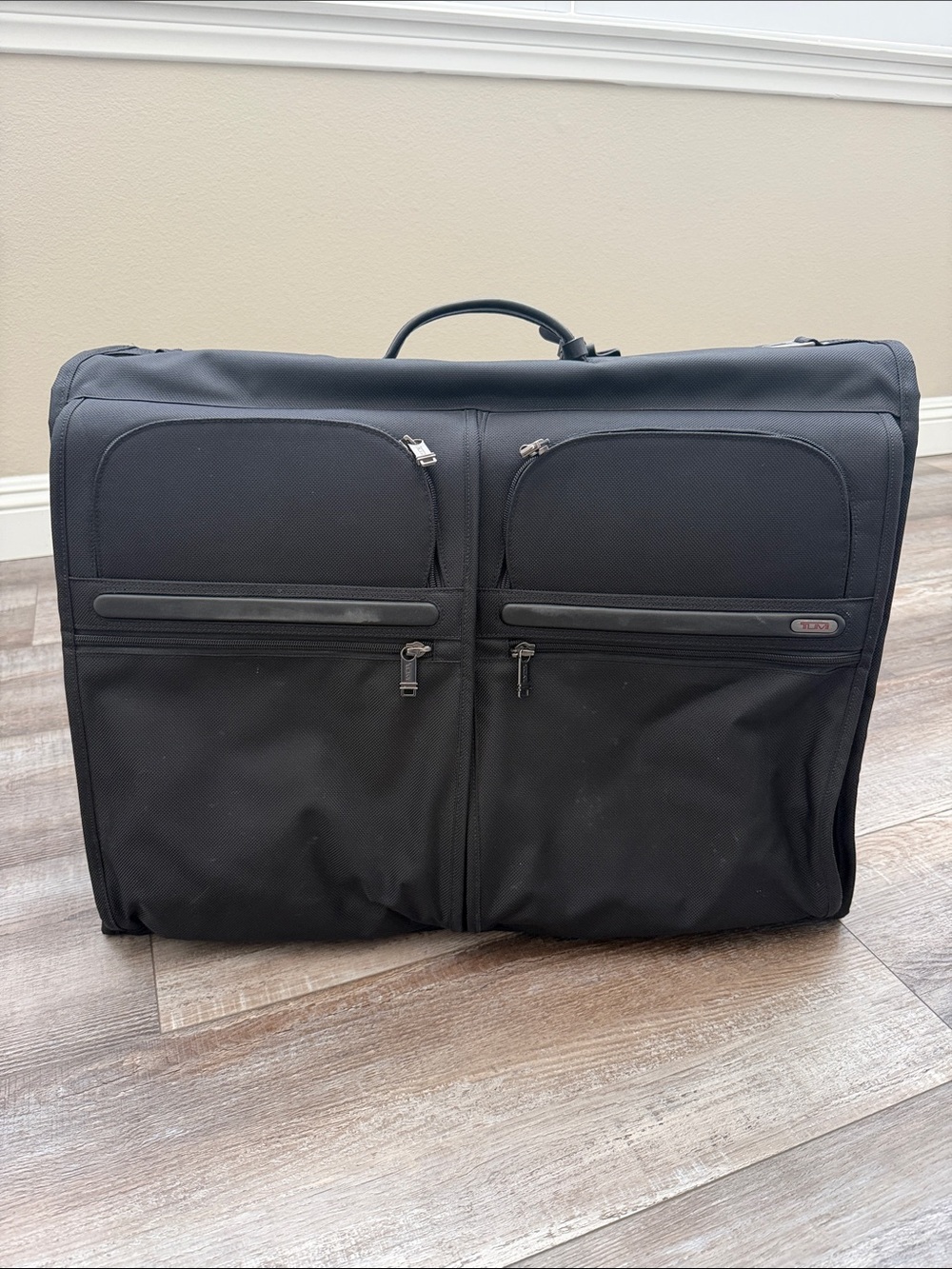 Tumi Black Travel Garment Bag with Dual Front Pockets